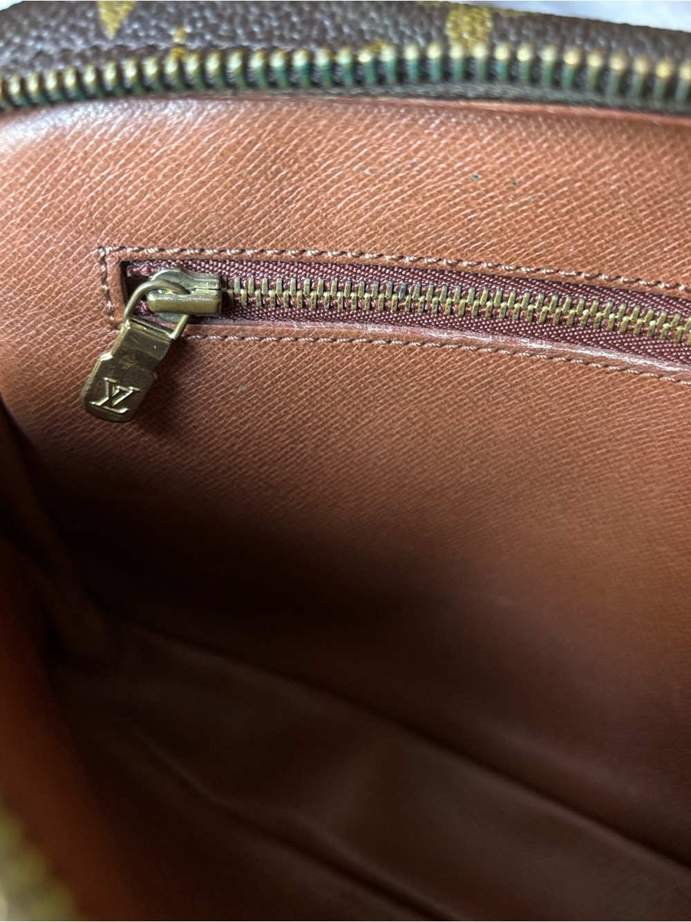 Louis Vuitton Monogram Canvas Toiletry Wrist Pouch in Brown and Tan - Picture 5 of 9